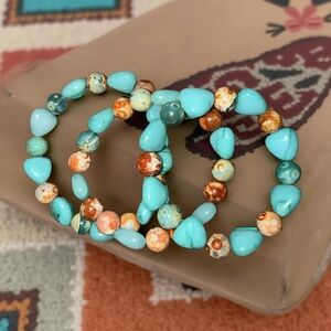 🆕 10mm Jade & Fire Agate Bracelet 🩵